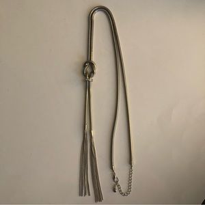 3/$20 Silver Knot Long Necklace EUC